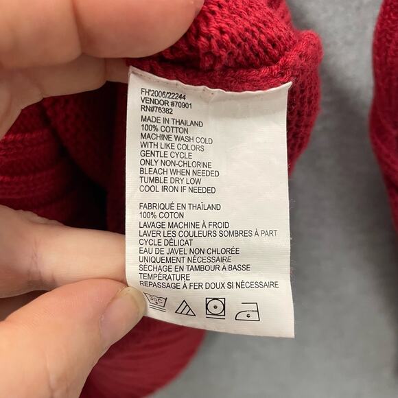 Timberland Red Knit Pullover Sweater Size Medium - Picture 5 of 5